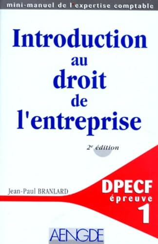 Introduction au droit de l'entreprise : DECF épreuve n° 1