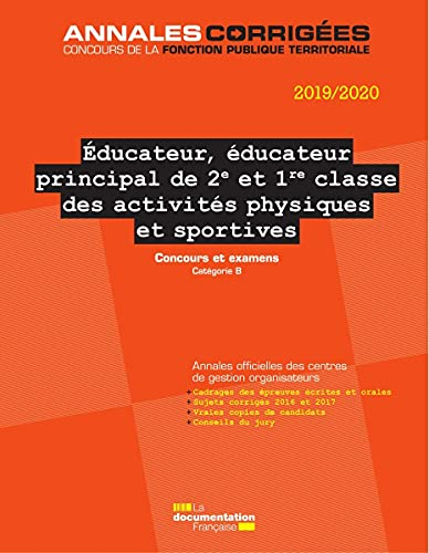 Educateur, éducateur principal de 2e et 1re classe des activités physiques et sportives : 2019-2020 
