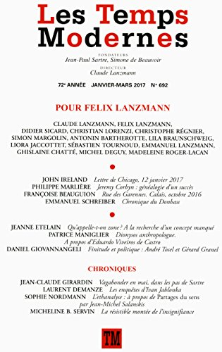 Temps modernes (Les), n° 692. Pour Felix Lanzmann