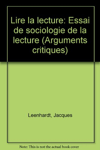 Lire la lecture : Essai de sociologie de la lecture