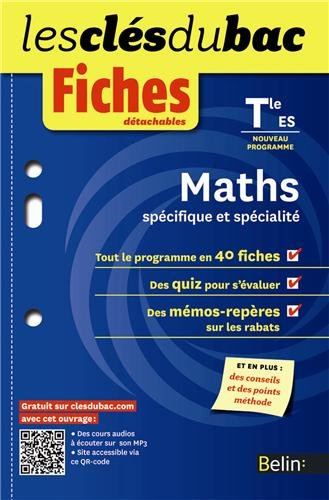 Maths terminale ES : spécifique et spécialité : nouveau programme