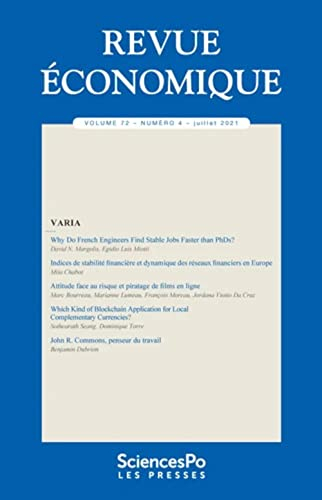Revue économique, n° 72-4. Varia