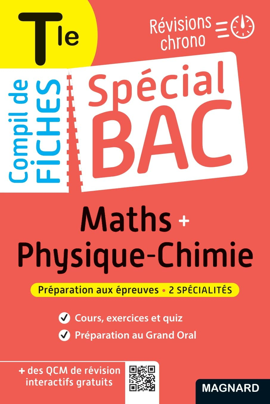 Compil de fiches maths + physique chimie terminale : révisions chrono : préparation aux épreuves, 2 