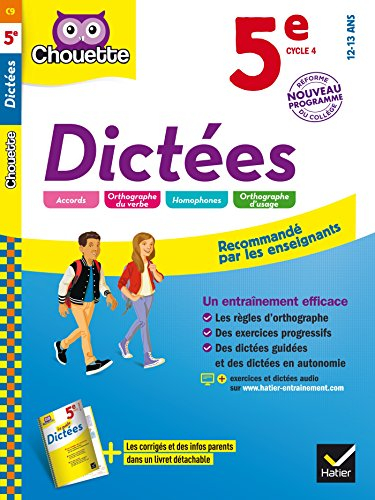 Dictées 5e, cycle 4, 12-13 ans : nouveau programme