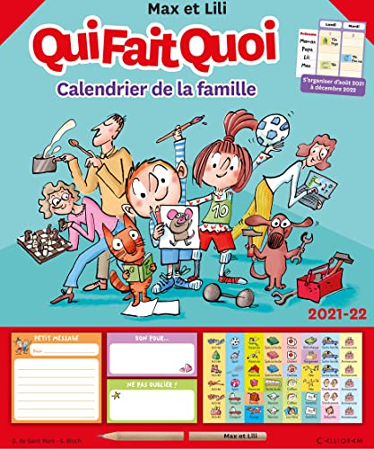 Max et Lili, qui fait quoi : calendrier de la famille, 2021-2022 : tout organiser d'août 2021 à déce
