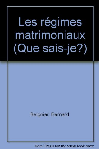 Les Régimes matrimoniaux