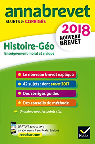 Histoire géo, enseignement moral et civique : nouveau brevet 2018