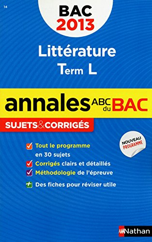 Littérature, terminale L : bac 2013
