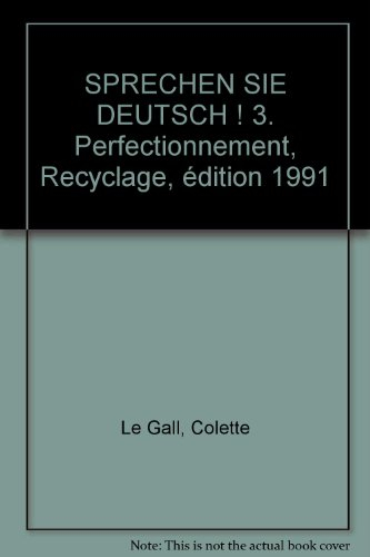 sprechen sie deutsch, niveau 3, élève. perfectionnement recyclage