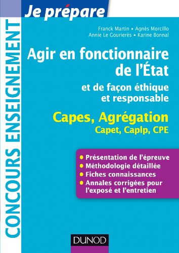 Agir en fonctionnaire de l'Etat et de façon éthique et responsable : Capes, Agrégation, Capet, Caplp