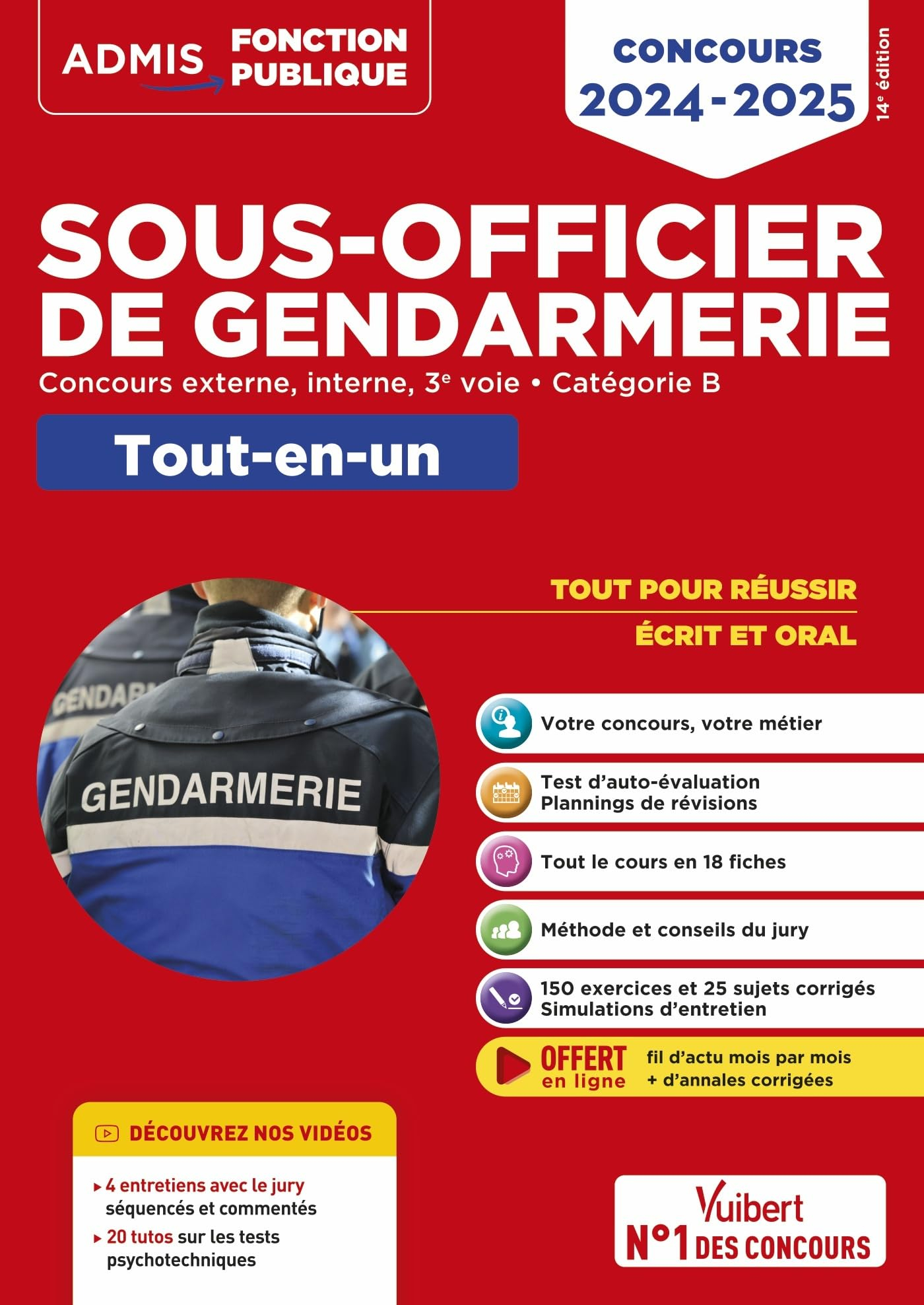 Sous-officier de gendarmerie : concours externe, interne, 3e voie, catégorie B, tout-en-un : concour