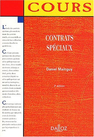 Contrats spéciaux, 3e édition
