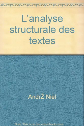 l'analyse structurale des textes.