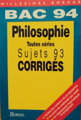 Sujets corrigés : bac philosophie
