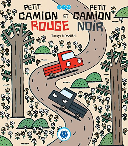 Petit camion rouge et petit camion noir