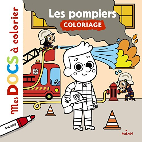 Les pompiers : coloriage