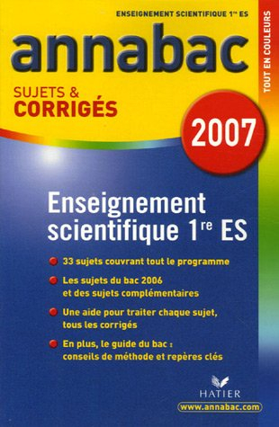 Enseignement scientifique 1e ES : Sujets et corrigés