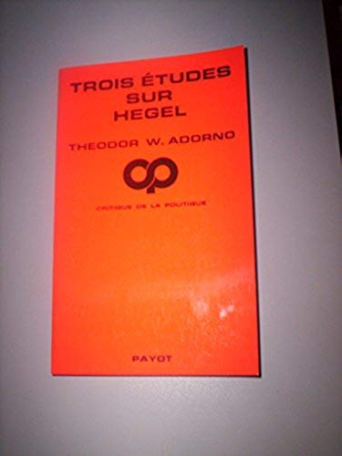 Trois études sur Hegel