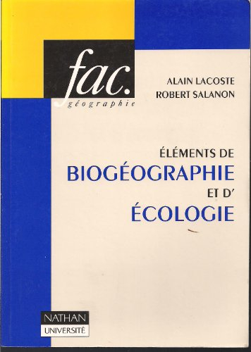 eléments de biogéographie et d'écologie