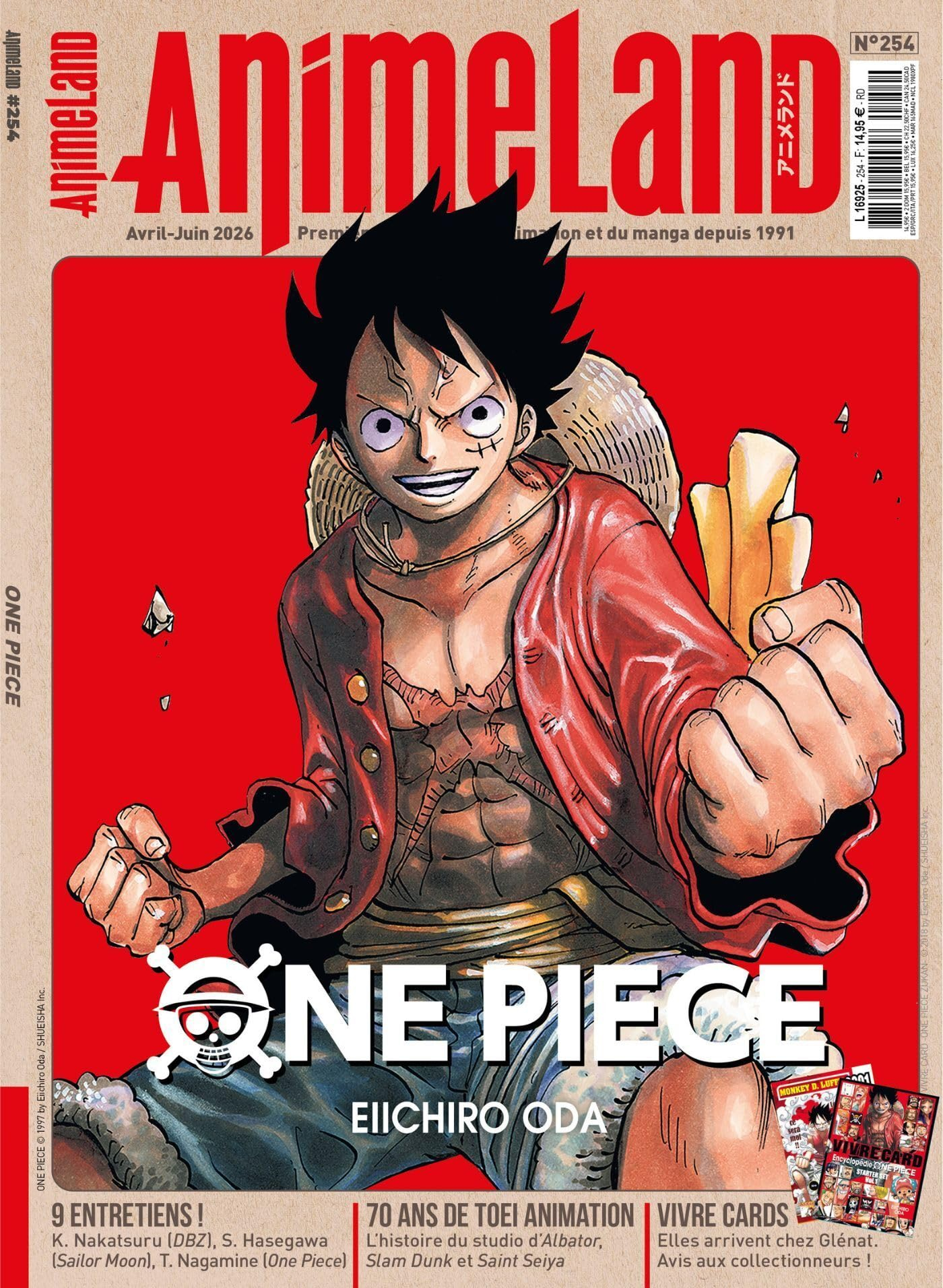Anime land : le magazine français de l'animation, n° 254. One Piece, Eiichiro Oda