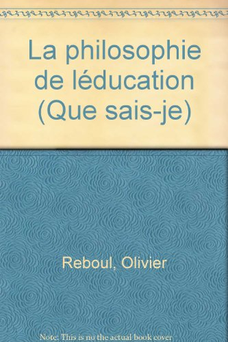 la philosophie de l'éducation