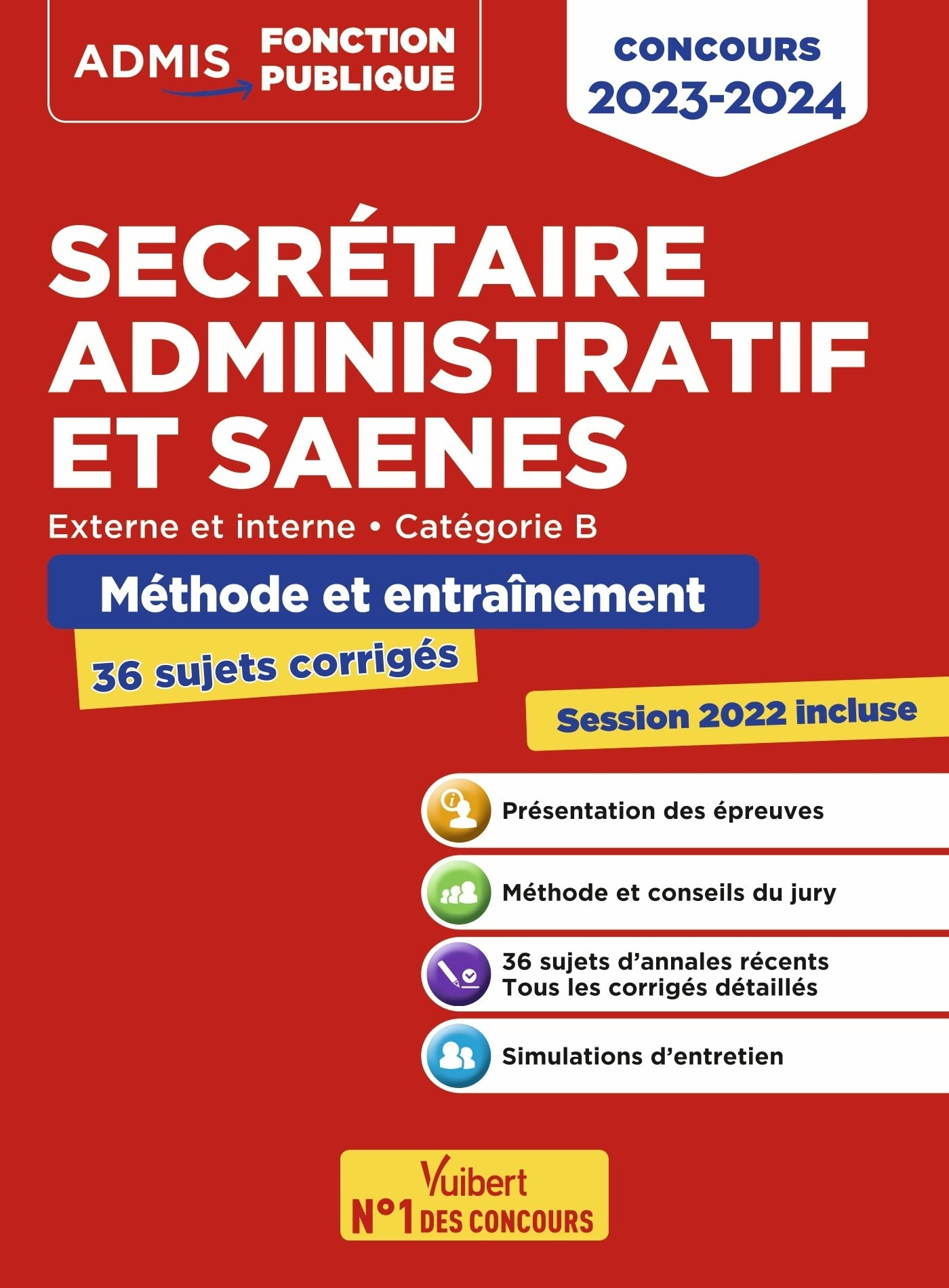 Secrétaire administratif et SAENES, concours 2023-2024 : externe et interne, catégorie B : méthode e