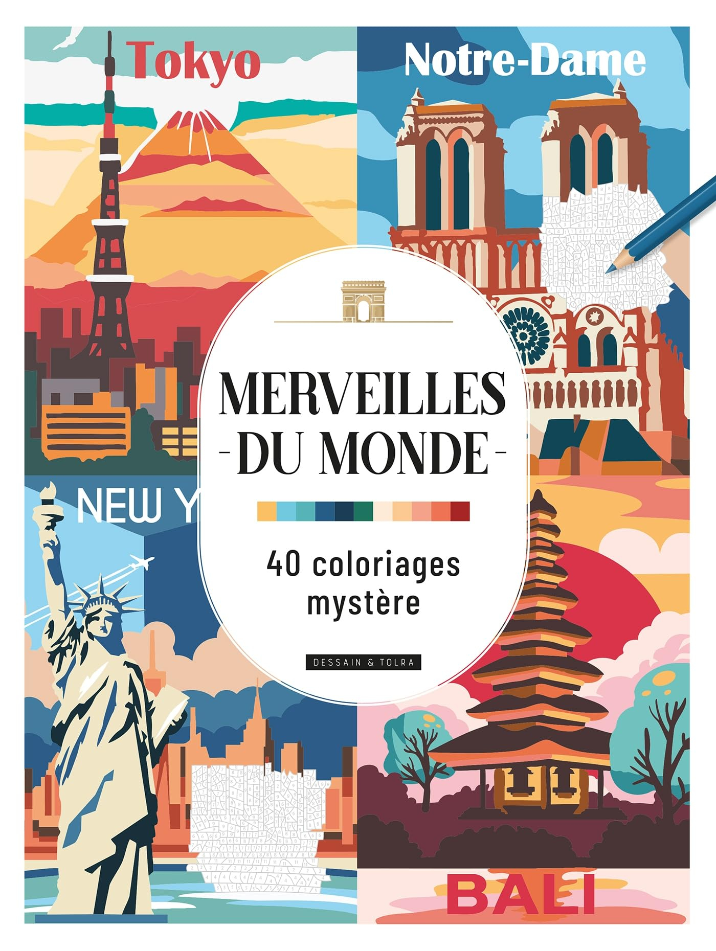 Merveilles du monde - 40 Coloriages Mystère