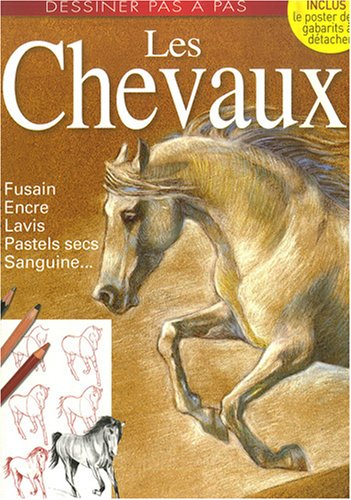 Les chevaux : fusain, encre, lavis, pastels secs, sanguine...