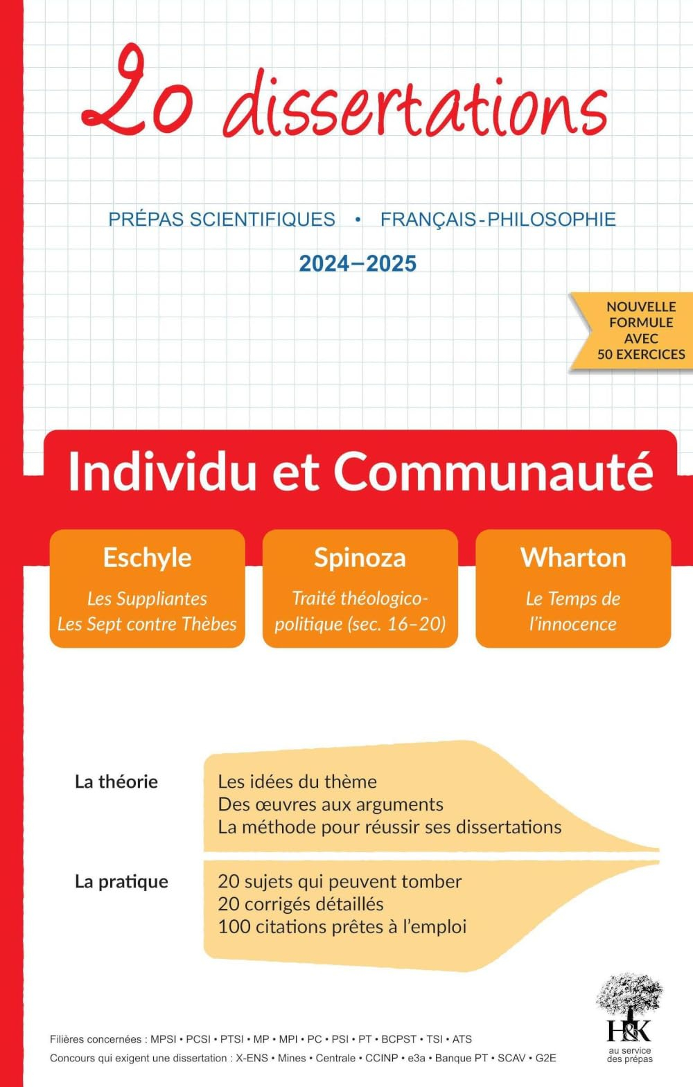 Individu et communauté : 20 dissertations, prépas scientifiques, français-philosophie, 2024-2025 : E