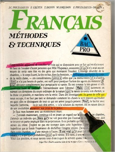 français : méthodes et techniques, bac professionnel, élève