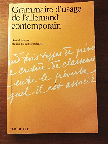 Grammaire d'usage de l'allemand contemporain