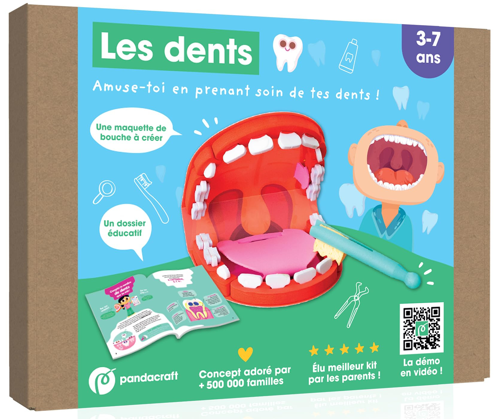 Les dents : kit Pandacraft 3-7 ans : Amuse-toi en prenant soin de tes dents !