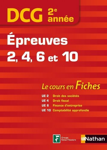 DCG 2e année, épreuves 2, 4, 6 et 10