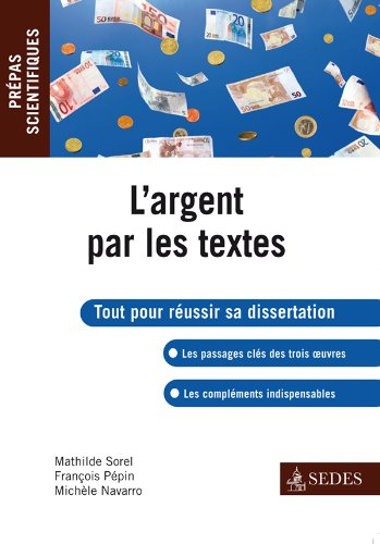 L'argent par les textes : Molière : L'Avare ; Zola : L'Argent ; Simmel : Philosophie de l'argent