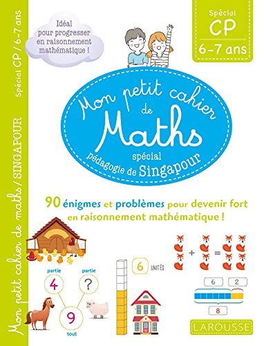Mon petit cahier de maths, spécial pédagogie de Singapour : spécial CP, 6-7 ans : 90 énigmes et prob