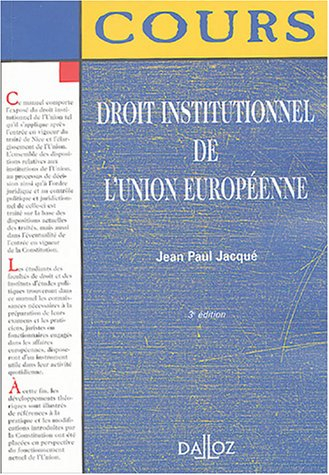 droit institutionnel de l'union européenne