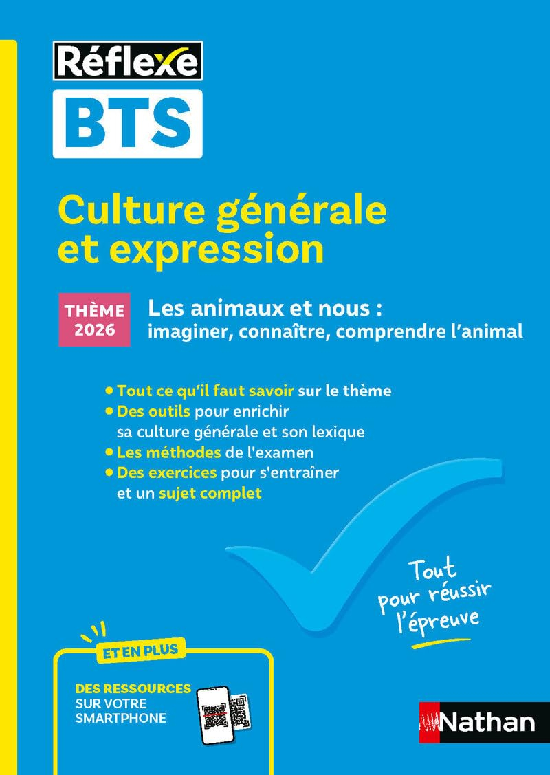 Culture générale et expression, BTS : thème 2026 Les animaux et nous : imaginer, connaître, comprend