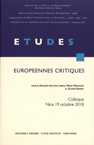 Etudes européennes critiques : actes de la première journée Jeune recherche de l'AFEE : Nice, 19 oct
