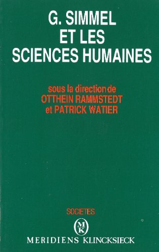Georg Simmel et les sciences humaines : actes