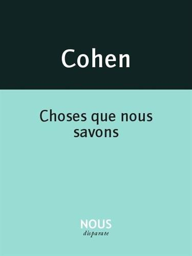 Choses que nous savons