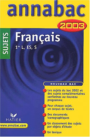 français : 1ère séries générales - l - es - s, sujets 2003