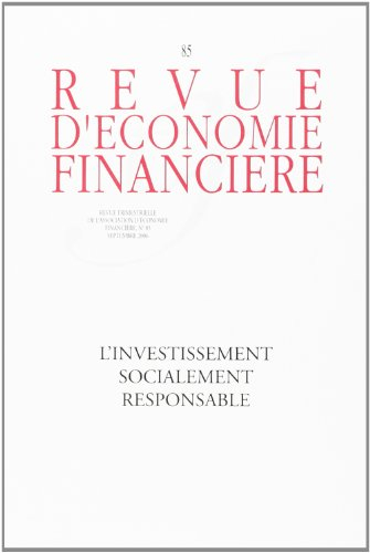 Revue d'économie financière, n° 85. L'investissement socialement responsable