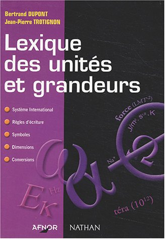 Lexique des unités et grandeurs