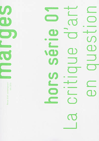 Marges, hors série, n° 1. La critique d'art en question