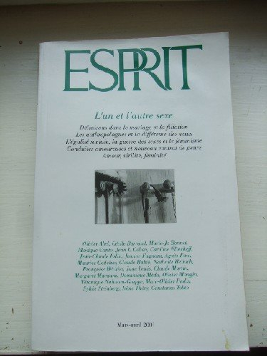 esprit- 3-4 mars-avril 2001 l'un et l'autre sexe.