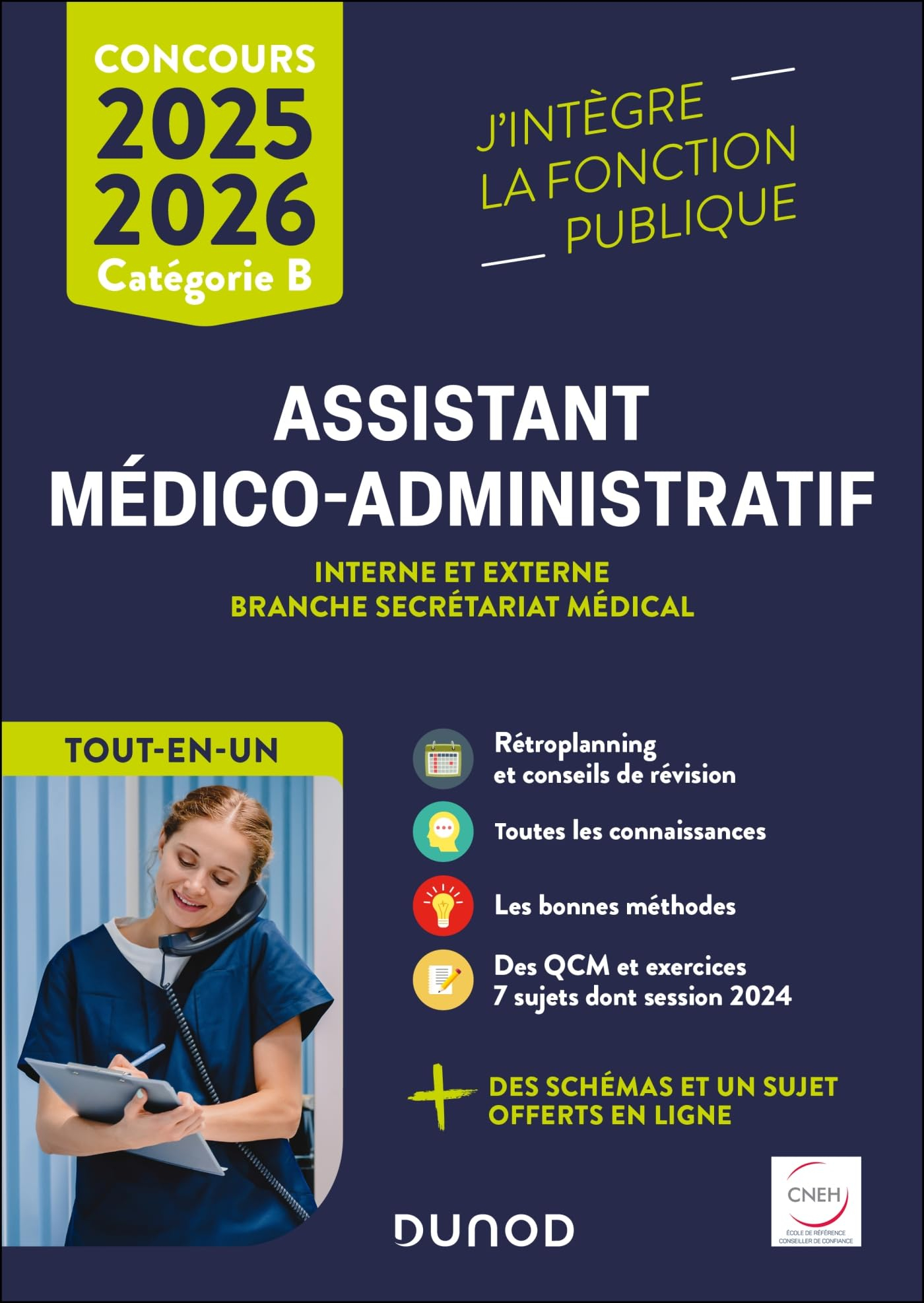 Assistant médico-administratif : concours interne et externe, branche secrétariat médical, catégorie