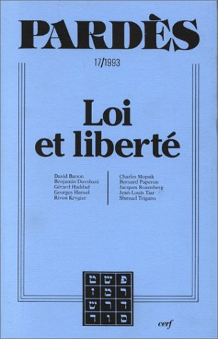 Pardès, n° 17. Loi et liberté