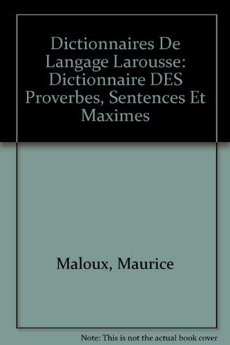 dictionnaire des proverbes, sentences et maximes