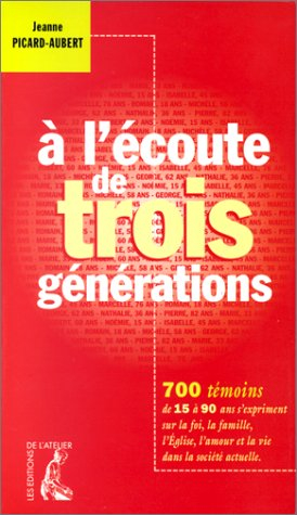 A l'écoute de trois générations : 700 témoins de 15 à 90 ans s'expriment sur la foi, la famille, l'E