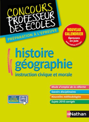 Histoire-géographie, instruction civique et morale : préparation à l'épreuve : master, nouveau conco
